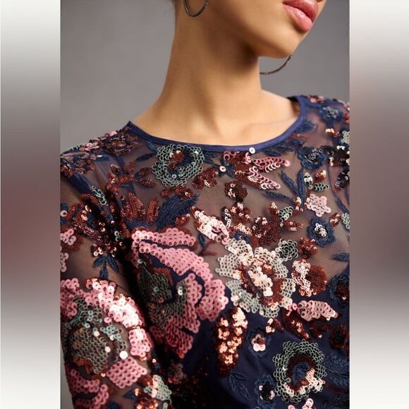 Anthropologie Sequin Mini Dress Size 0 - Picture 2 of 7